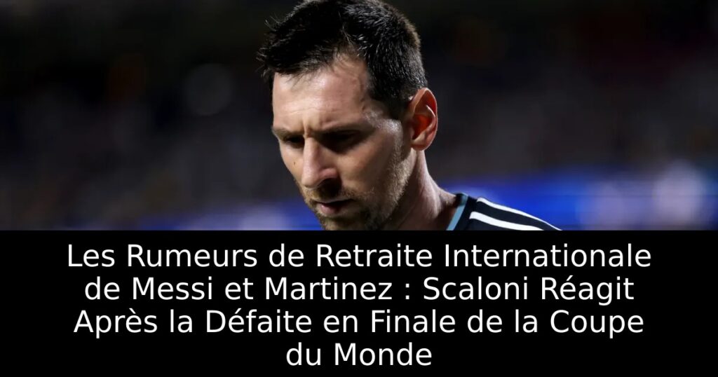 Les Rumeurs de Retraite Internationale de Messi et Martinez : Scaloni Réagit Après la Défaite en Finale de la Coupe du Monde