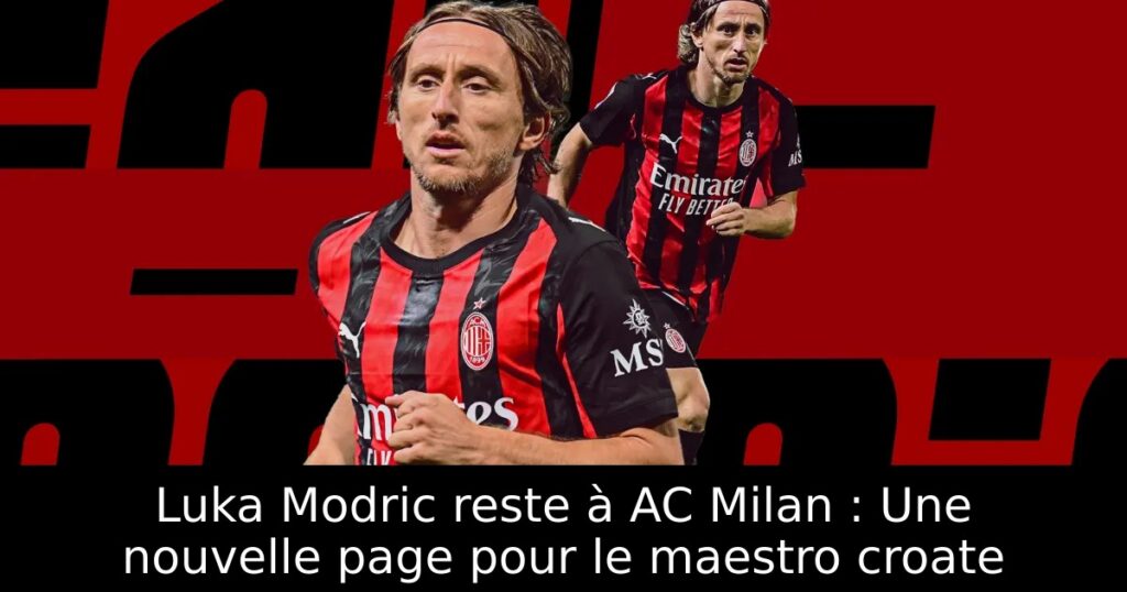 Luka Modric reste à AC Milan : Une nouvelle page pour le maestro croate