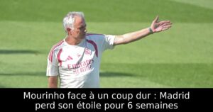Mourinho face à un coup dur : Madrid perd son étoile pour 6 semaines