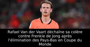 Rafael Van der Vaart déchaîne sa colère contre Frenkie de Jong après l&rsquo;élimination des Pays-Bas en Coupe du Monde