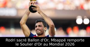 Rodri sacré Ballon d&rsquo;Or, Mbappé remporte le Soulier d&rsquo;Or au Mondial 2026