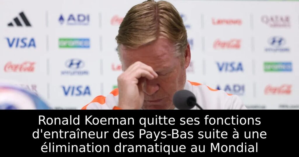 Ronald Koeman quitte ses fonctions d&rsquo;entraîneur des Pays-Bas suite à une élimination dramatique au Mondial