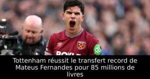Tottenham réussit le transfert record de Mateus Fernandes pour 85 millions de livres
