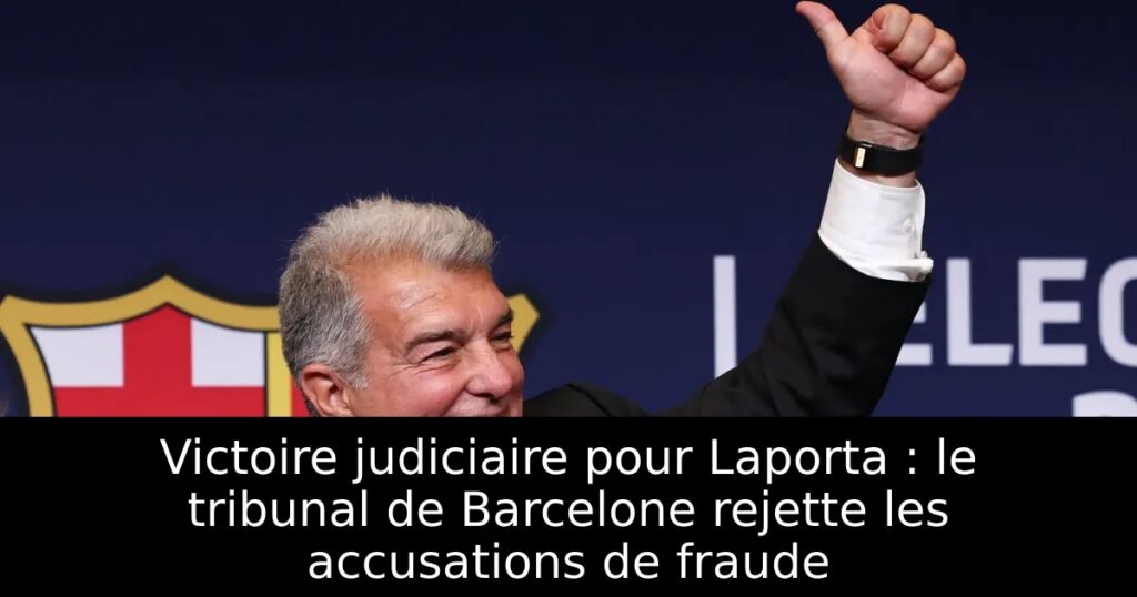 Victoire judiciaire pour Laporta : le tribunal de Barcelone rejette les accusations de fraude