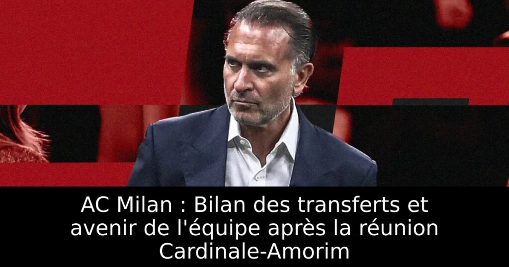 AC Milan : Bilan des transferts et avenir de l&rsquo;équipe après la réunion Cardinale-Amorim