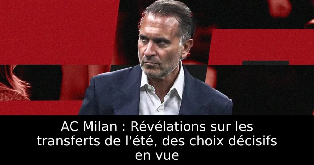 AC Milan : Révélations sur les transferts de l&rsquo;été, des choix décisifs en vue