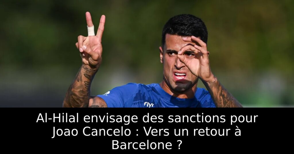 Al-Hilal envisage des sanctions pour Joao Cancelo : Vers un retour à Barcelone ?