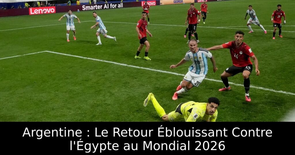 Argentine : Le Retour Éblouissant Contre l&rsquo;Égypte au Mondial 2026