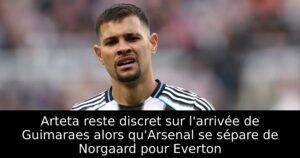 Arteta reste discret sur l&rsquo;arrivée de Guimaraes alors qu&rsquo;Arsenal se sépare de Norgaard pour Everton