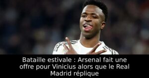 Bataille estivale : Arsenal fait une offre pour Vinicius alors que le Real Madrid réplique