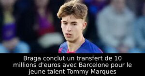 Braga conclut un transfert de 10 millions d&rsquo;euros avec Barcelone pour le jeune talent Tommy Marques