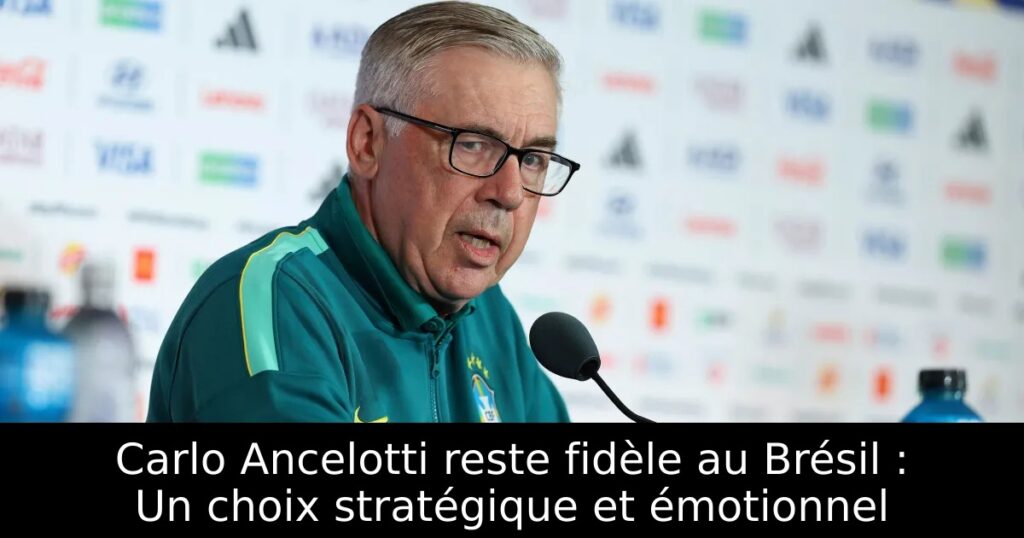 Carlo Ancelotti reste fidèle au Brésil : Un choix stratégique et émotionnel