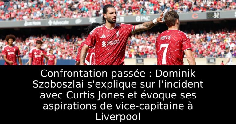 Confrontation passée : Dominik Szoboszlai s'explique sur l'incident avec Curtis Jones et évoque ses aspirations de vice-capitaine à Liverpool