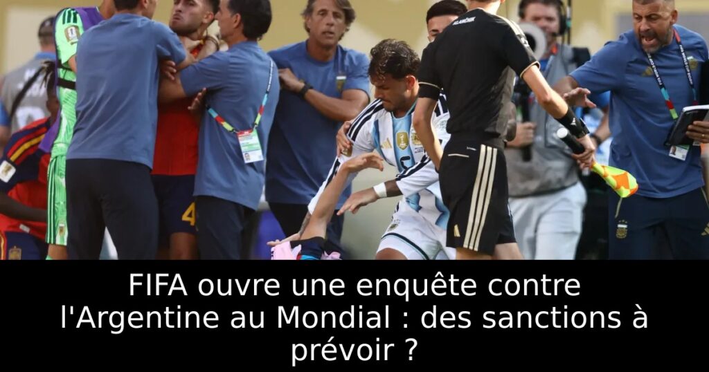 FIFA ouvre une enquête contre l&rsquo;Argentine au Mondial : des sanctions à prévoir ?