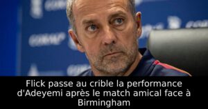 Flick passe au crible la performance d&rsquo;Adeyemi après le match amical face à Birmingham