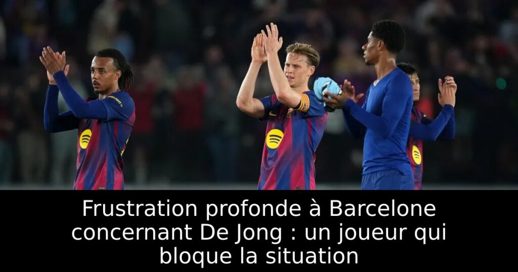 Frustration profonde à Barcelone concernant De Jong : un joueur qui bloque la situation