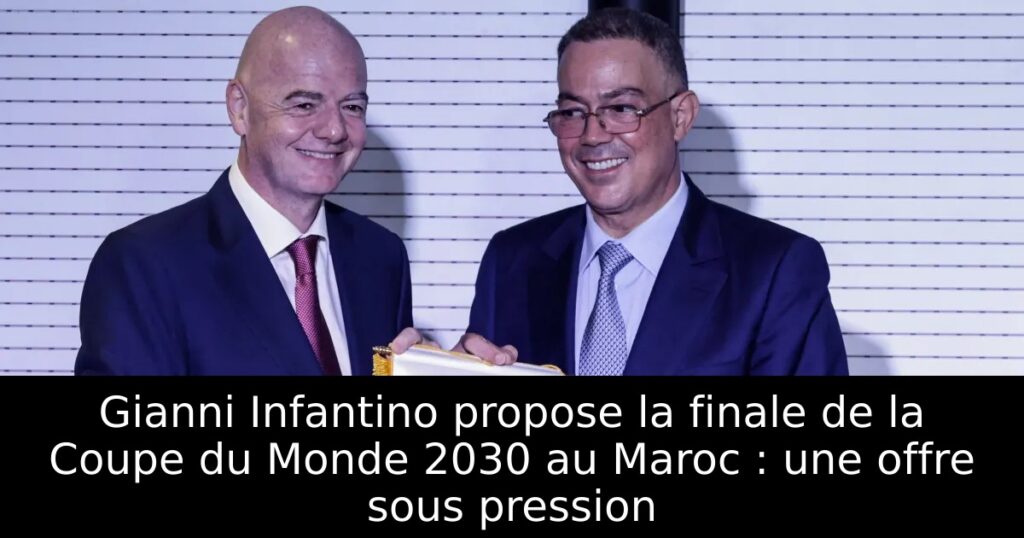Gianni Infantino propose la finale de la Coupe du Monde 2030 au Maroc : une offre sous pression