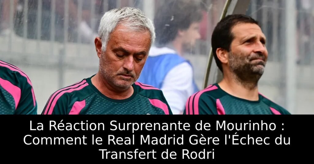 La Réaction Surprenante de Mourinho : Comment le Real Madrid Gère l&rsquo;Échec du Transfert de Rodri