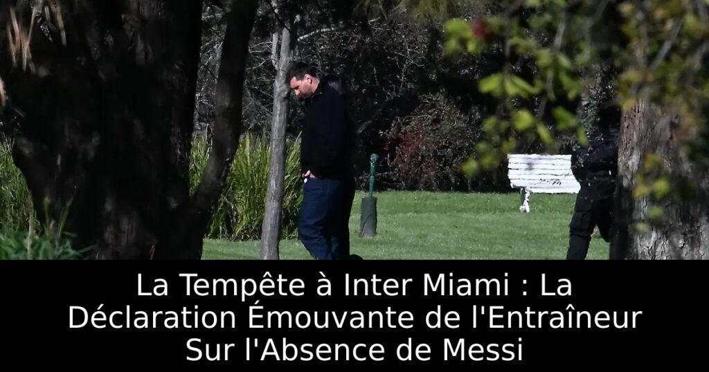 La Tempête à Inter Miami : La Déclaration Émouvante de l&rsquo;Entraîneur Sur l&rsquo;Absence de Messi