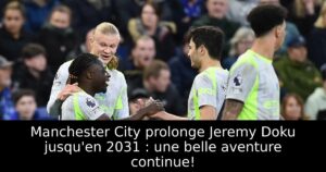 Manchester City prolonge Jeremy Doku jusqu&rsquo;en 2031 : une belle aventure continue!