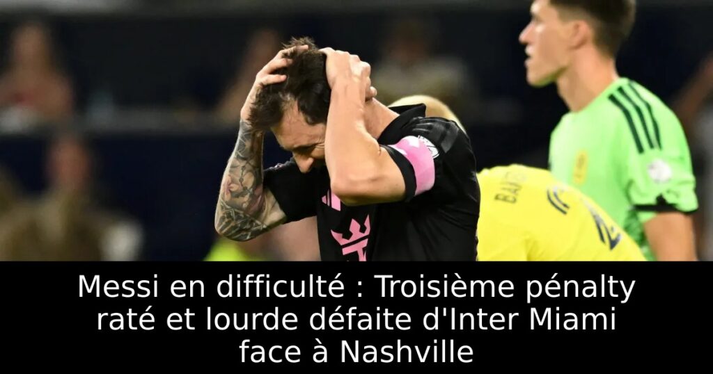 Messi en difficulté : Troisième pénalty raté et lourde défaite d&rsquo;Inter Miami face à Nashville