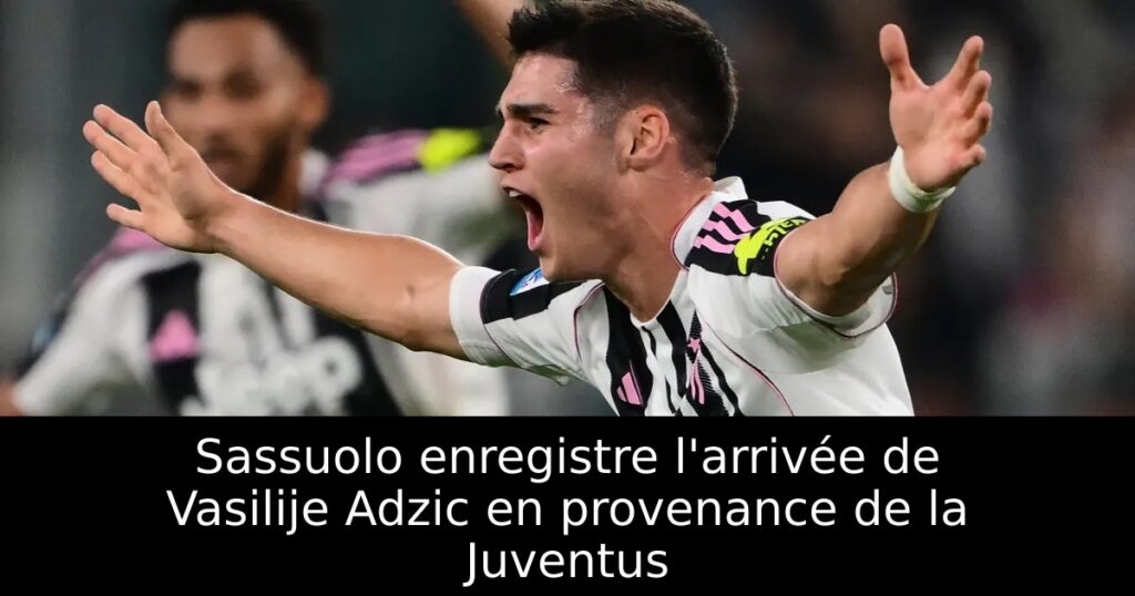 Sassuolo enregistre l&rsquo;arrivée de Vasilije Adzic en provenance de la Juventus
