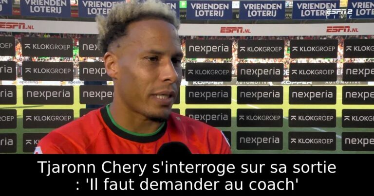 Tjaronn Chery s'interroge sur sa sortie : 'Il faut demander au coach'