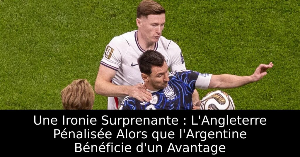Une Ironie Surprenante : L&rsquo;Angleterre Pénalisée Alors que l&rsquo;Argentine Bénéficie d&rsquo;un Avantage