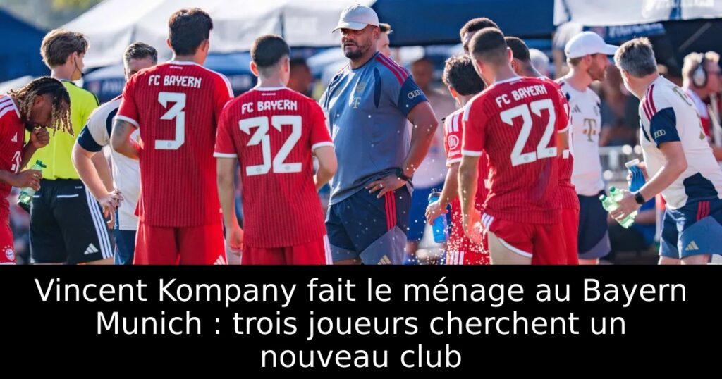 Vincent Kompany fait le ménage au Bayern Munich : trois joueurs cherchent un nouveau club