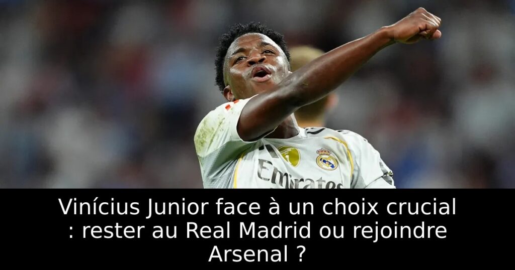 Vinícius Junior face à un choix crucial : rester au Real Madrid ou rejoindre Arsenal ?