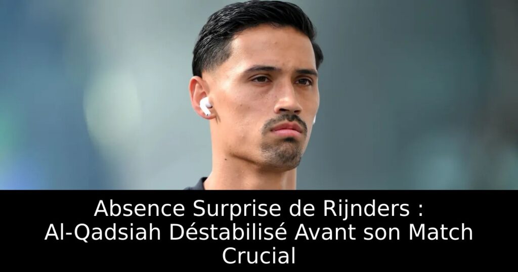 Absence Surprise de Rijnders : Al-Qadsiah Déstabilisé Avant son Match Crucial