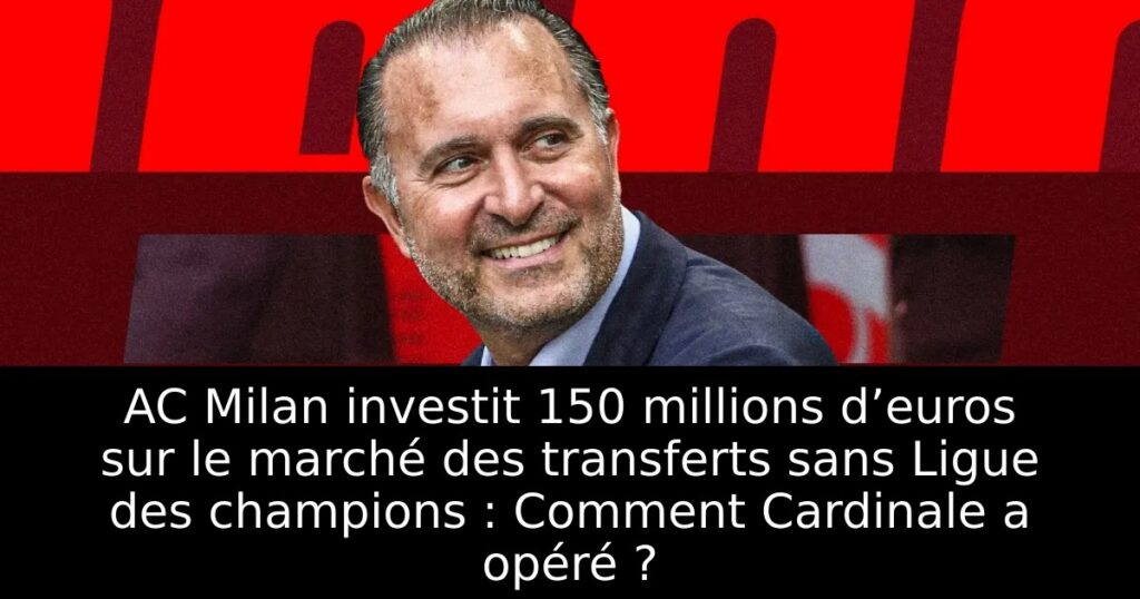 AC Milan investit 150 millions d’euros sur le marché des transferts sans Ligue des champions : Comment Cardinale a opéré ?