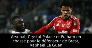 Arsenal, Crystal Palace et Fulham en chasse pour le défenseur de Brest, Raphael Le Guen