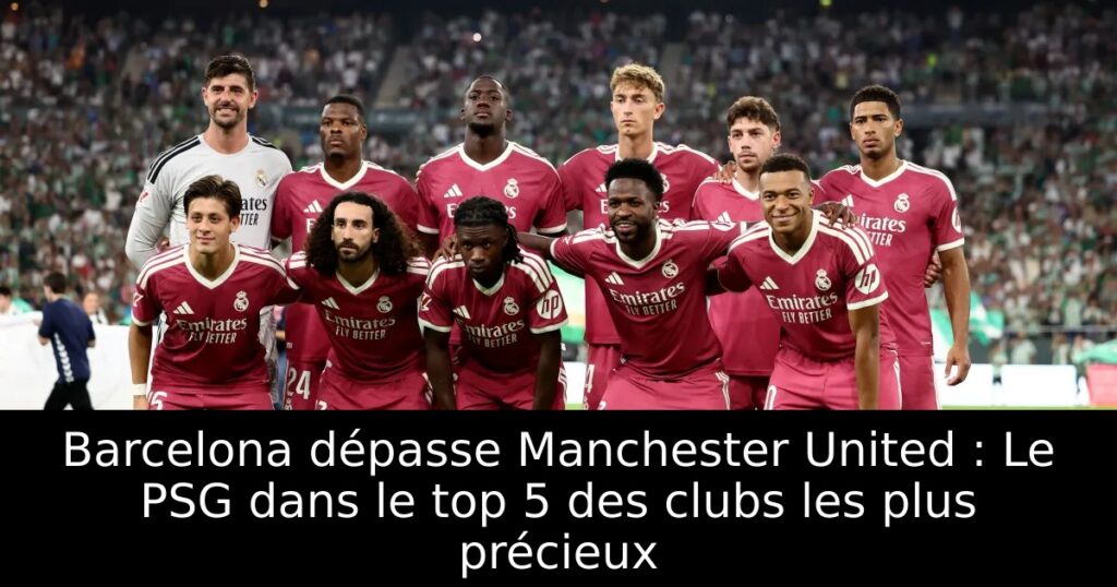 Barcelona dépasse Manchester United : Le PSG dans le top 5 des clubs les plus précieux