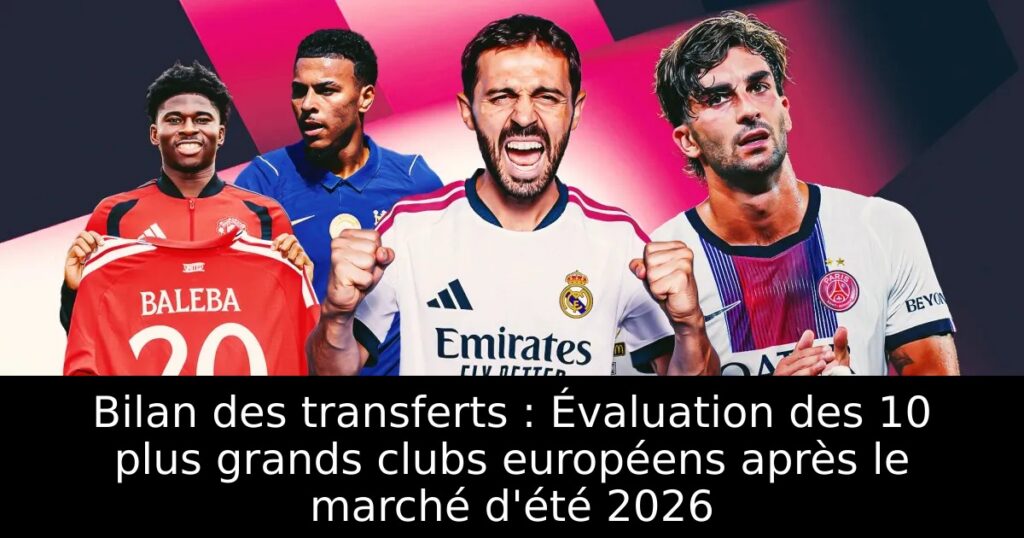 Bilan des transferts : Évaluation des 10 plus grands clubs européens après le marché d&rsquo;été 2026