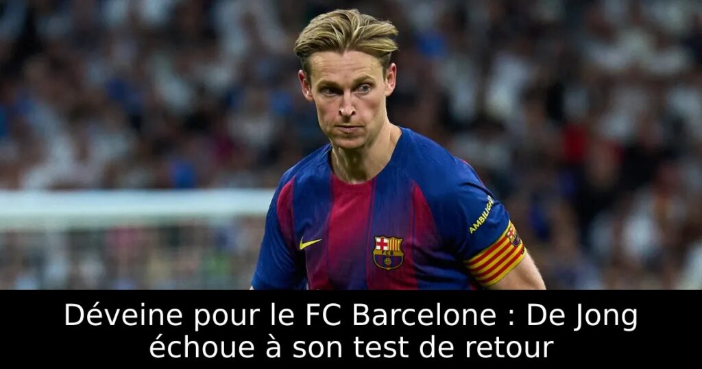 Déveine pour le FC Barcelone : De Jong échoue à son test de retour