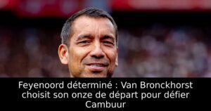 Feyenoord déterminé : Van Bronckhorst choisit son onze de départ pour défier Cambuur