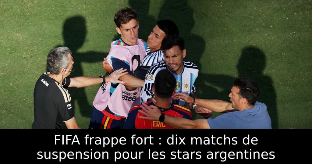 FIFA frappe fort : dix matchs de suspension pour les stars argentines