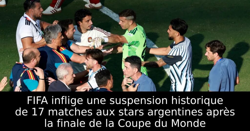 FIFA inflige une suspension historique de 17 matches aux stars argentines après la finale de la Coupe du Monde