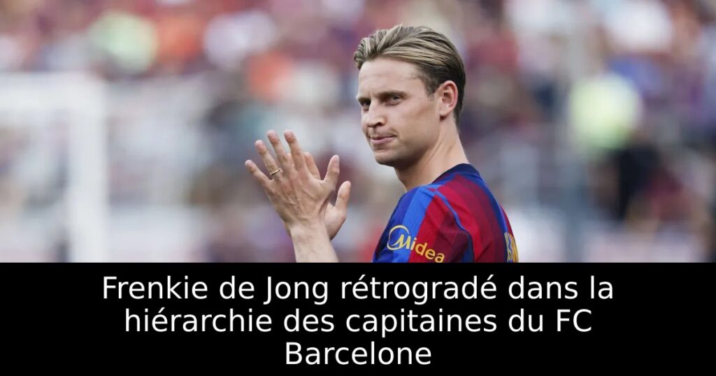 Frenkie de Jong rétrogradé dans la hiérarchie des capitaines du FC Barcelone
