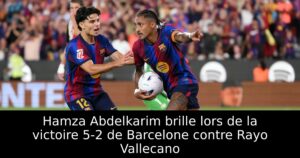 Hamza Abdelkarim brille lors de la victoire 5-2 de Barcelone contre Rayo Vallecano