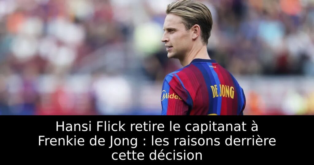 Hansi Flick retire le capitanat à Frenkie de Jong : les raisons derrière cette décision