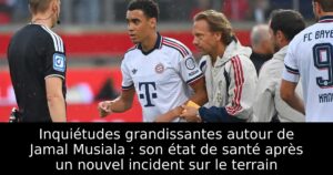 Inquiétudes grandissantes autour de Jamal Musiala : son état de santé après un nouvel incident sur le terrain
