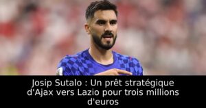 Josip Sutalo : Un prêt stratégique d&rsquo;Ajax vers Lazio pour trois millions d&rsquo;euros