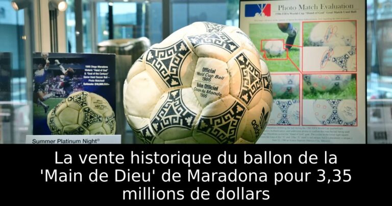 La vente historique du ballon de la 'Main de Dieu' de Maradona pour 3,35 millions de dollars
