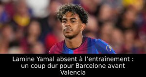 Lamine Yamal absent à l’entraînement : un coup dur pour Barcelone avant Valencia