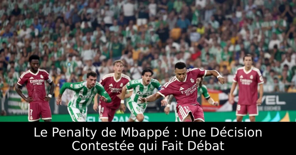 Le Penalty de Mbappé : Une Décision Contestée qui Fait Débat
