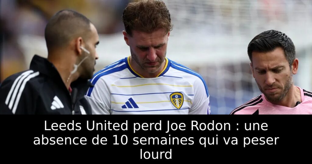 Leeds United perd Joe Rodon : une absence de 10 semaines qui va peser lourd
