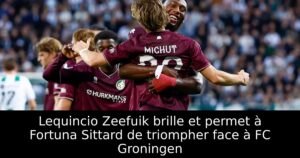 Lequincio Zeefuik brille et permet à Fortuna Sittard de triompher face à FC Groningen