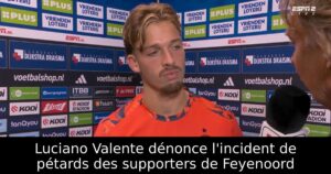 Luciano Valente dénonce l&rsquo;incident de pétards des supporters de Feyenoord